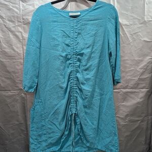 bryn Walker Turquoise Ruched Tunic